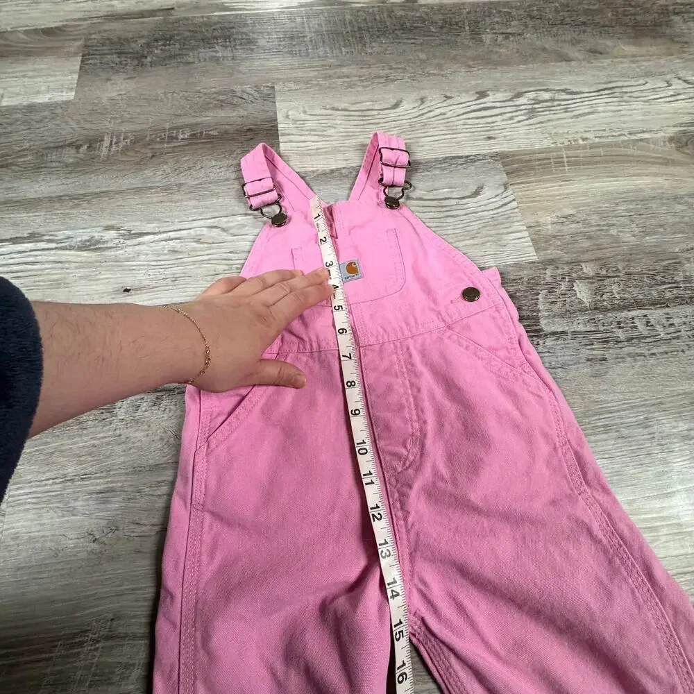 Carhartt Pink Canvas Overalls Heart Toddler Mini Fashion 90s Y2K Workwear 2T